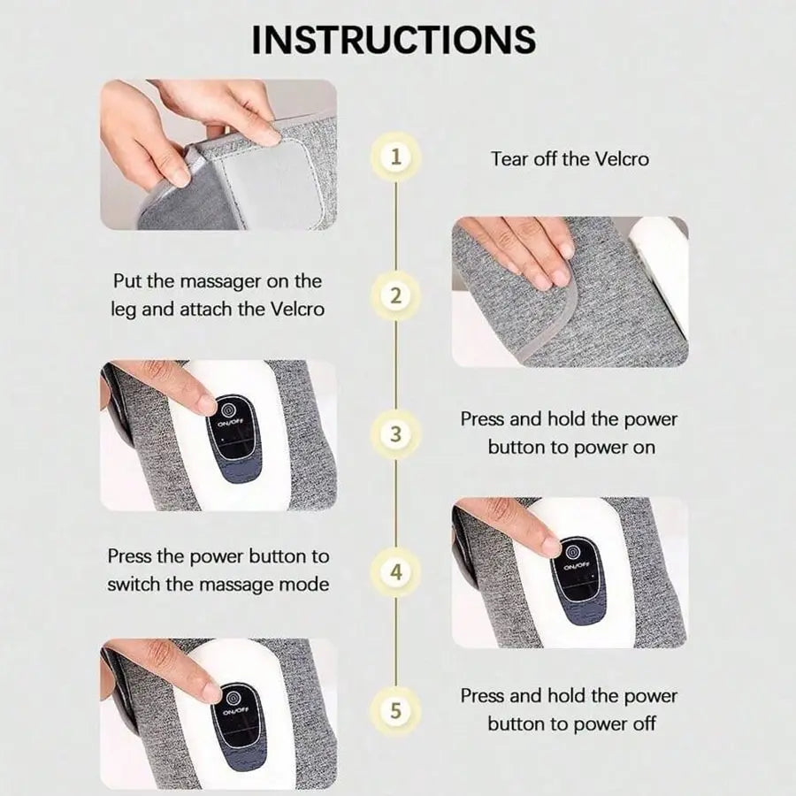 1pc Electric Leg Massager Wireless Rechargeable Air Compression Leg Calf Massage For Relief Relax Leg Muscles Health Care