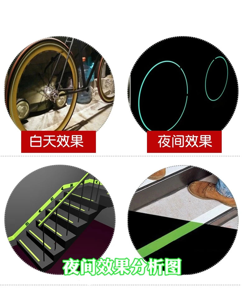 YX Luminous Fluorescent Night Self-adhesive Glow In The Dark Sticker Tape Safety Security Home Decoration Warning Adhesive Tape