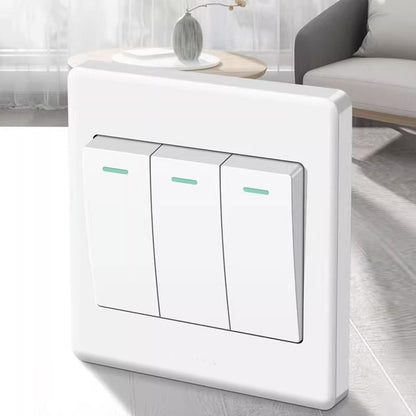 High Quality 1Way Button Wall Switches with Fluorescent Indicator Light Home Accessories 1/2/3/4 Gang Durable On/Off Push Button