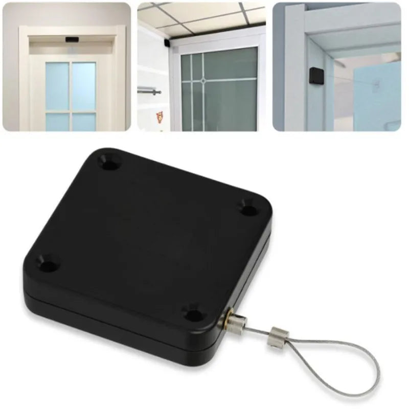 KK&FING Punch-free Automatic Door Closer 500g-1200g Wire Rope Retractable Automatic Recovery Coil Closing Device Door Hardware