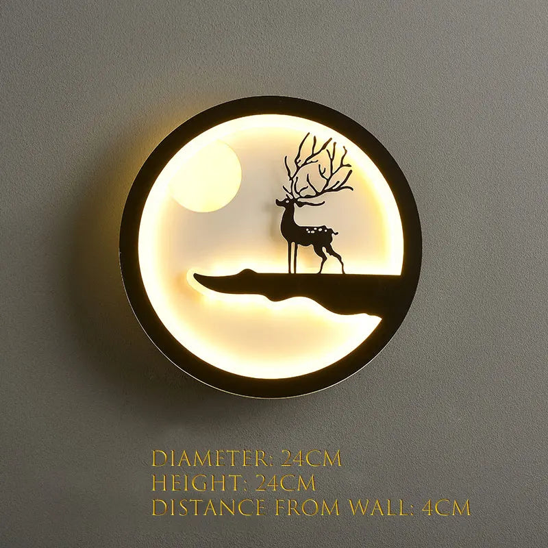 Modern minimalist creative Nordic bedside lamp lighting luxury background wall character LED living room corridor wall lamp
