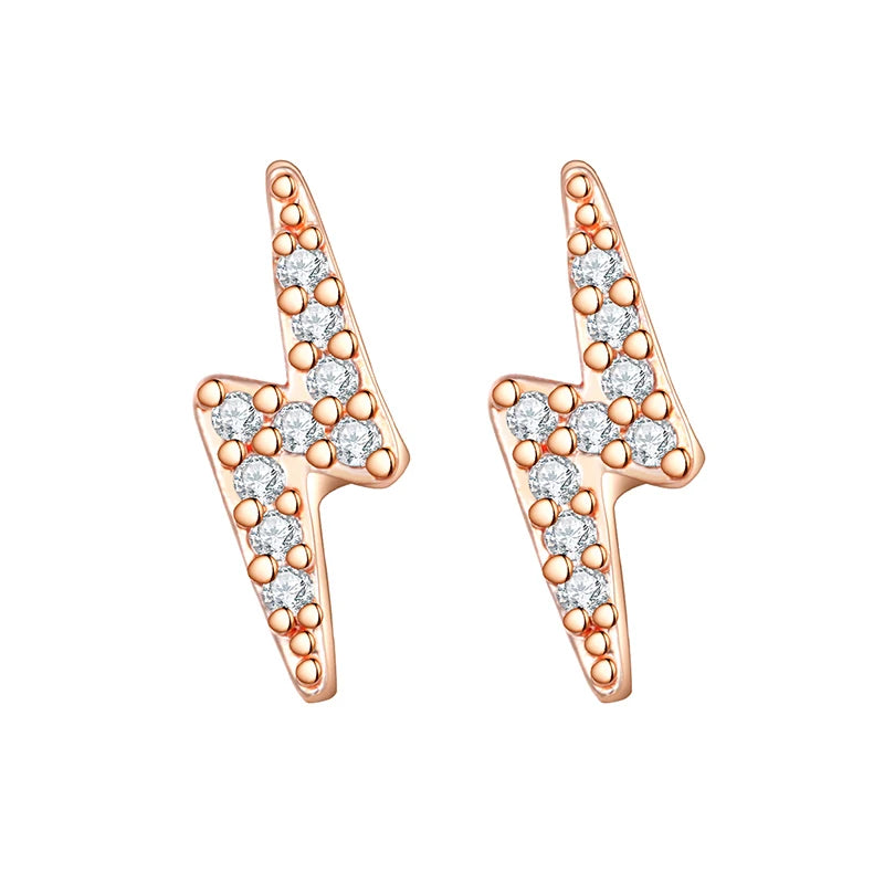 Korean Fashion Cubic Zirconia Yellow Silver Plated Stud Earring For Women Engagement Wedding Trendy Jewelry Gift Girls