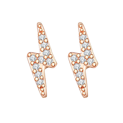 Korean Fashion Cubic Zirconia Yellow Silver Plated Stud Earring For Women Engagement Wedding Trendy Jewelry Gift Girls