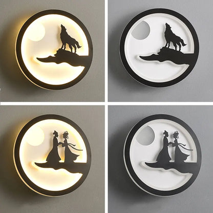 Modern minimalist creative Nordic bedside lamp lighting luxury background wall character LED living room corridor wall lamp