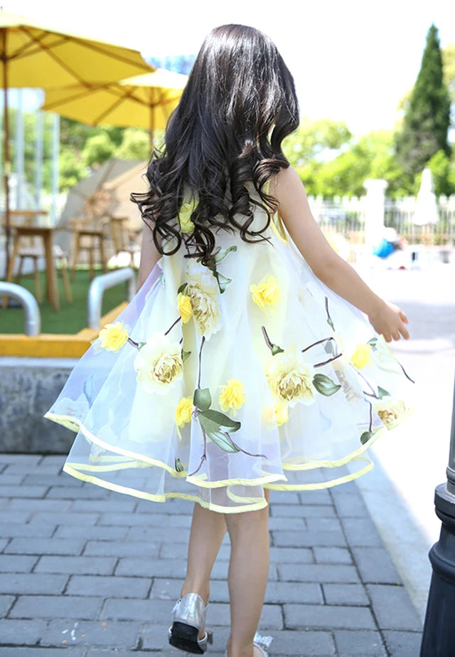Bohemian Summer Girls Flower Dress Kids Girl Beach Dresses Chiffon Kids Dresses Floral Teenager Girls Clothes 6 8 10 12 14 Year