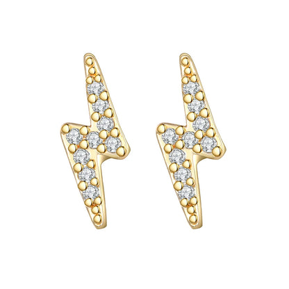 Korean Fashion Cubic Zirconia Yellow Silver Plated Stud Earring For Women Engagement Wedding Trendy Jewelry Gift Girls