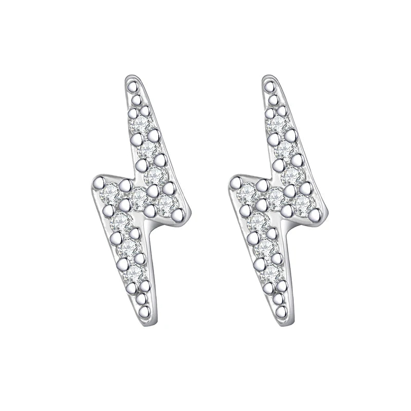 Korean Fashion Cubic Zirconia Yellow Silver Plated Stud Earring For Women Engagement Wedding Trendy Jewelry Gift Girls