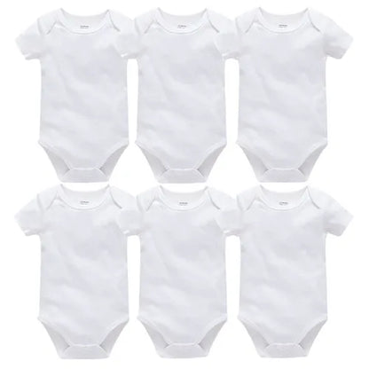 Kavkas 3PCS 5PCS Baby Boys Girls Clothes Solid White Short Sleeve Cotton Baby Bodysuits body bebe 0-24 months Newborn Jumpsuit