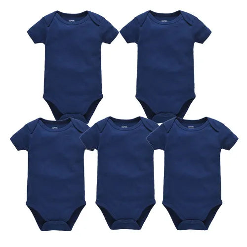 Kavkas 3PCS 5PCS Baby Boys Girls Clothes Solid White Short Sleeve Cotton Baby Bodysuits body bebe 0-24 months Newborn Jumpsuit