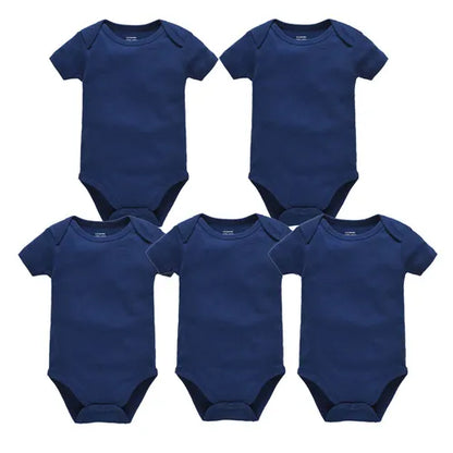 Kavkas 3PCS 5PCS Baby Boys Girls Clothes Solid White Short Sleeve Cotton Baby Bodysuits body bebe 0-24 months Newborn Jumpsuit