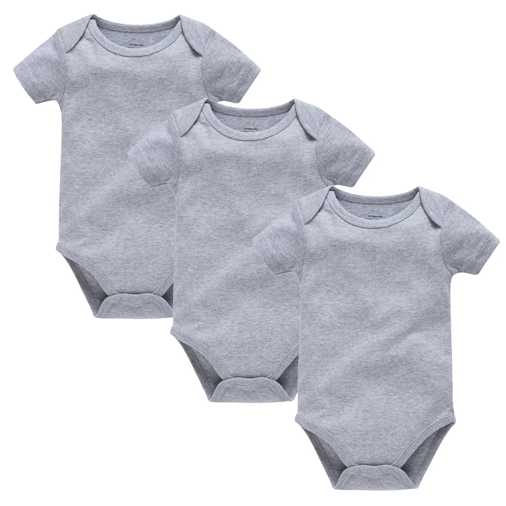 Kavkas 3PCS 5PCS Baby Boys Girls Clothes Solid White Short Sleeve Cotton Baby Bodysuits body bebe 0-24 months Newborn Jumpsuit