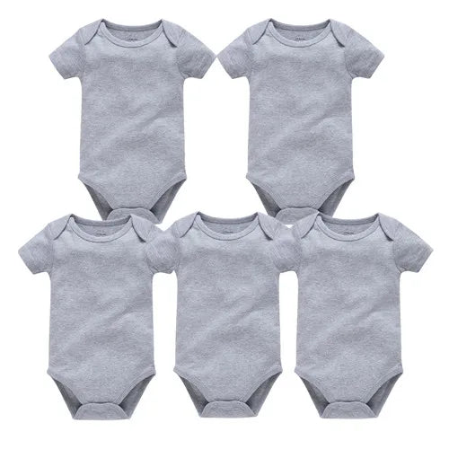 Kavkas 3PCS 5PCS Baby Boys Girls Clothes Solid White Short Sleeve Cotton Baby Bodysuits body bebe 0-24 months Newborn Jumpsuit