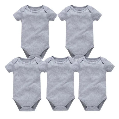 Kavkas 3PCS 5PCS Baby Boys Girls Clothes Solid White Short Sleeve Cotton Baby Bodysuits body bebe 0-24 months Newborn Jumpsuit
