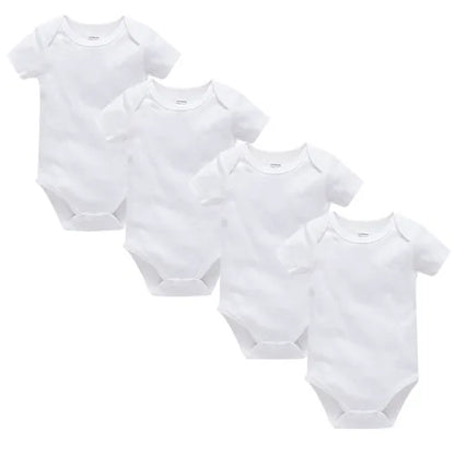 Kavkas 3PCS 5PCS Baby Boys Girls Clothes Solid White Short Sleeve Cotton Baby Bodysuits body bebe 0-24 months Newborn Jumpsuit