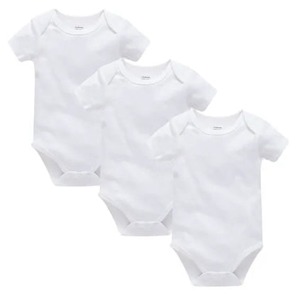 Kavkas 3PCS 5PCS Baby Boys Girls Clothes Solid White Short Sleeve Cotton Baby Bodysuits body bebe 0-24 months Newborn Jumpsuit