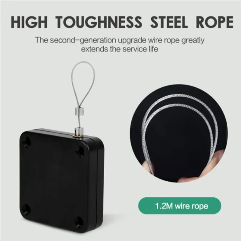 KK&FING Punch-free Automatic Door Closer 500g-1200g Wire Rope Retractable Automatic Recovery Coil Closing Device Door Hardware