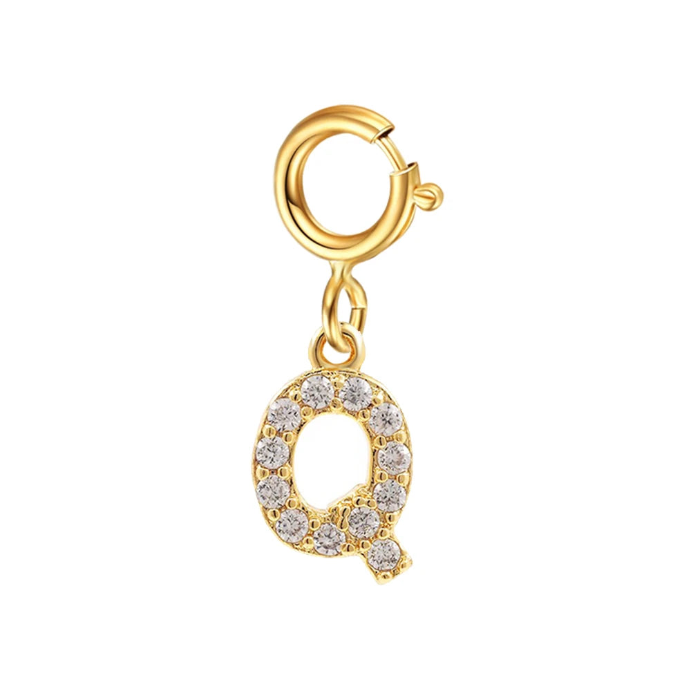 Personalized bracelet diy name initial letter pendant Gold Color Bracelet Stainless Steel Twist Cuban Chain Bracelet for Women