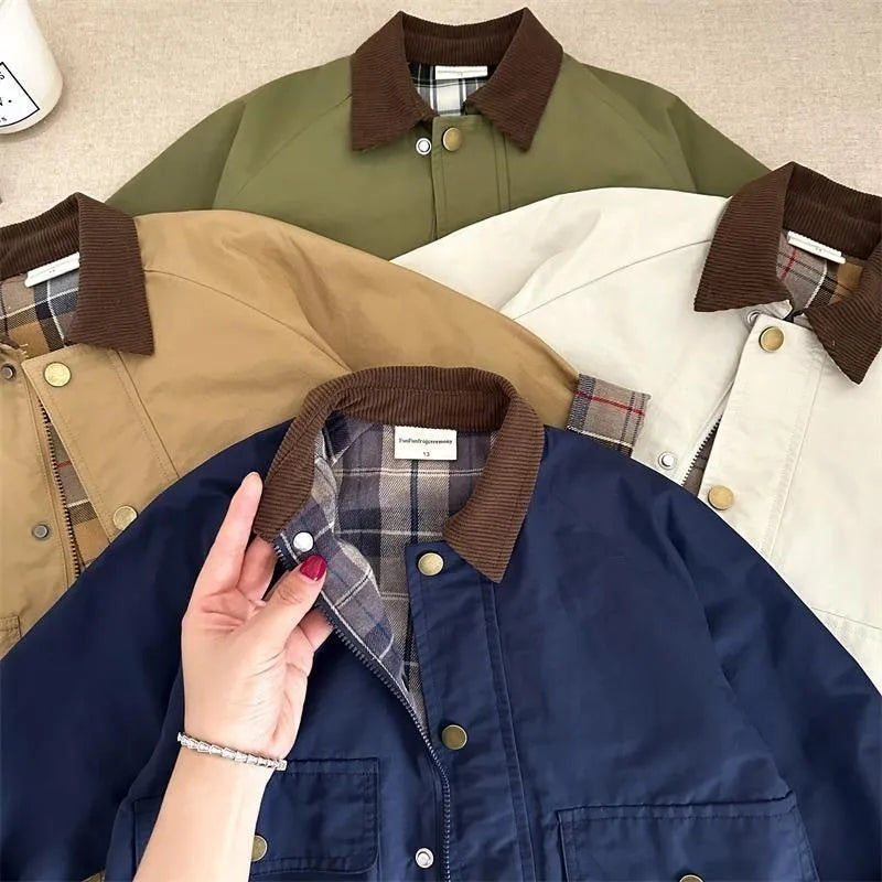 Fashion Baby Girl Boy Cargo Trench Jacket Infant Toddler Child Patchwork Coat Spring Autumn Child Dust Coat Baby Clothes 1-10Y