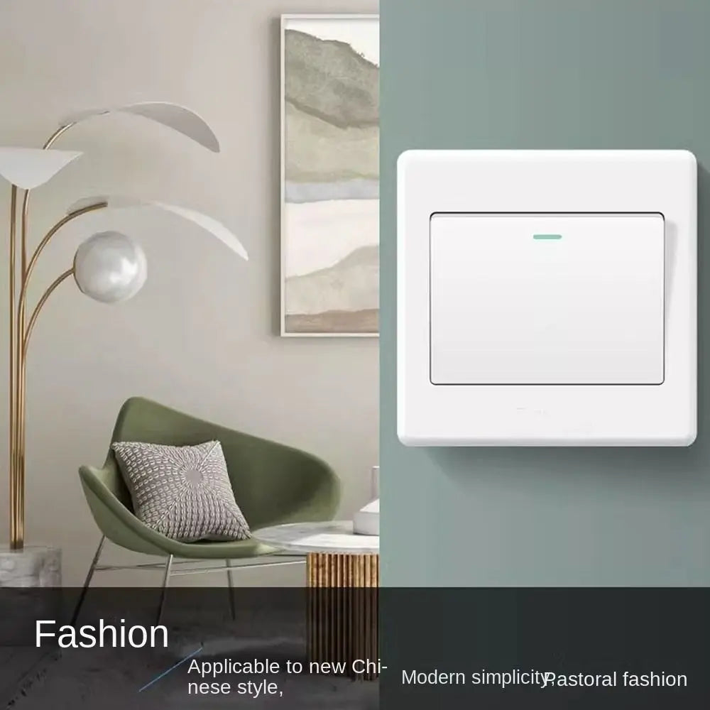 High Quality 1Way Button Wall Switches with Fluorescent Indicator Light Home Accessories 1/2/3/4 Gang Durable On/Off Push Button