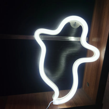 Halloween Bat Spirit LED Neon Wall Decor for Party Gift - Terrifying Atmosphere - USB or Battery Powered