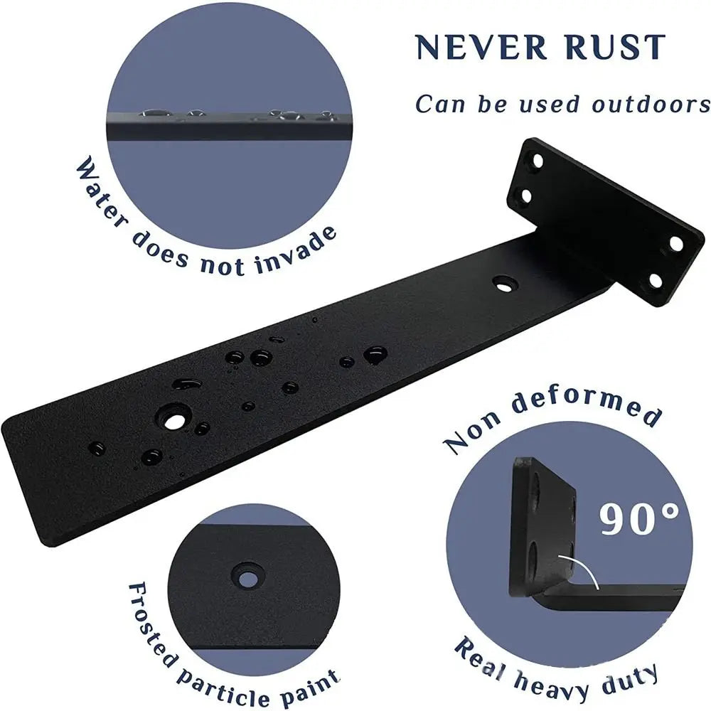 Metal Floating Shelf Brackets Wall Mount Heavy Duty Shelves Brackets 1/5 Inch Invisible L Brackets for Shelves Support