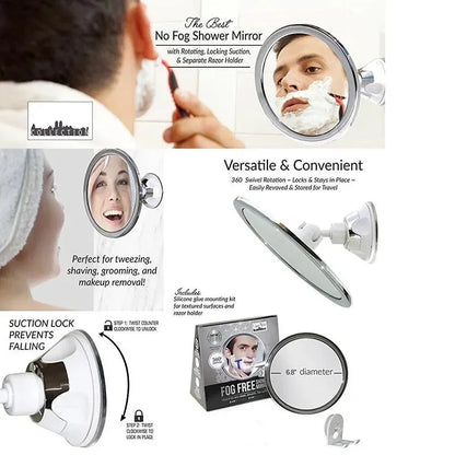 Fogless Makeup Mirror With Holder Suction Cup 360 Rotation Shower Shave Mirrors Women Cosmetic Make Up Mirror Bathroom Supplies