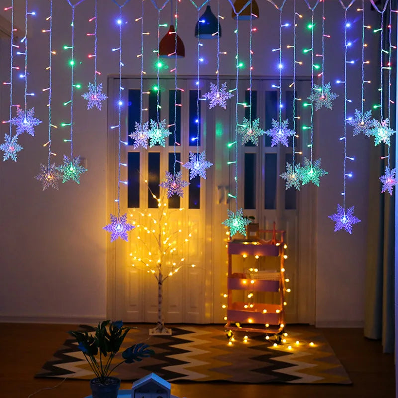 4M Led Light Curtain Garland Holiday Lighting Christmas Decorations Bedroom Party Lights New Year's Eve Fairy Home Decoration