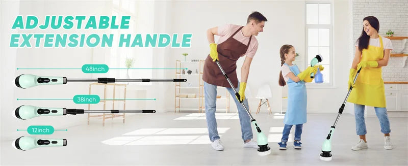 9-in-1 Electric Cleaning Brush Electric Spin Cleaning Scrubber Electric Cleaning Tools Parlour Kitchen Bathroom Cleaning Gadgets