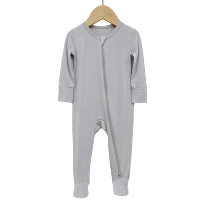 New Fashion Baby Rompers Bamboo Fiber Baby Boy Girl Clothes Long Sleeve Footed Newborn Baby Clothes Infant Bebe Jumpsuit Zipper