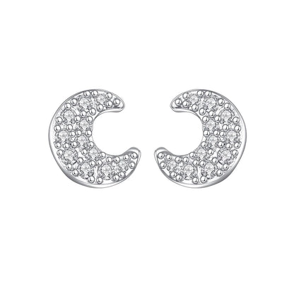 Korean Fashion Cubic Zirconia Yellow Silver Plated Stud Earring For Women Engagement Wedding Trendy Jewelry Gift Girls