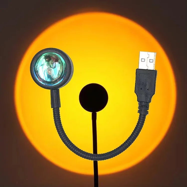 USB Sunset Sunset Ambiance Light Self Photography Light LED Rainbow Neon Night Light Projector Photography Wall Atmosphere Light
