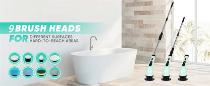 9-in-1 Electric Cleaning Brush Electric Spin Cleaning Scrubber Electric Cleaning Tools Parlour Kitchen Bathroom Cleaning Gadgets