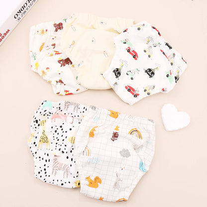 Cartoon Baby Diaper Infant Nappy Pocket Ecological Training Panties Reusable Cotton Baby Training Pants Newborn Cloth Diaper