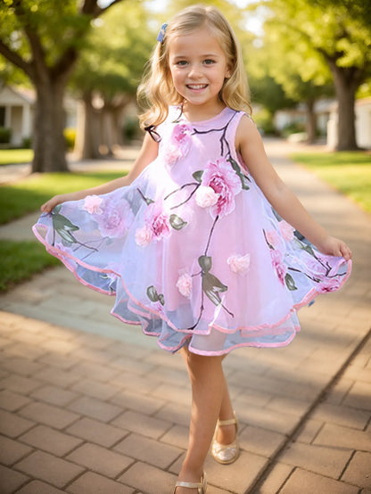 Bohemian Summer Girls Flower Dress Kids Girl Beach Dresses Chiffon Kids Dresses Floral Teenager Girls Clothes 6 8 10 12 14 Year