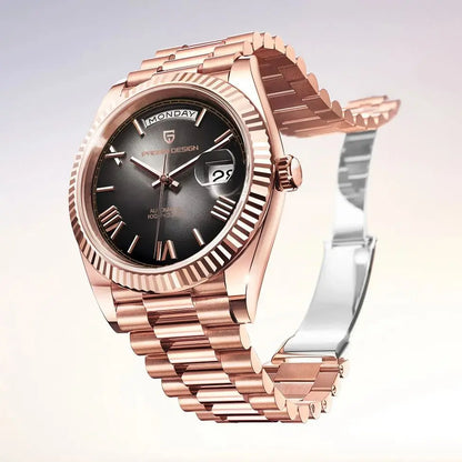PAGANI DESIGN 2025 New Luxury Rose Gold DD40 Automatic Watch For Men NH36A Mechanical Wristwatch Men Stainless steel Waterproof