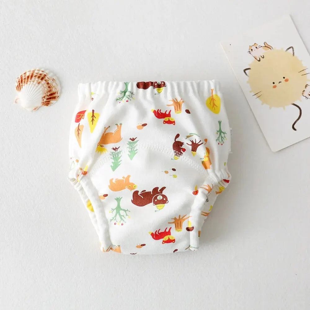 Cartoon Baby Diaper Infant Nappy Pocket Ecological Training Panties Reusable Cotton Baby Training Pants Newborn Cloth Diaper