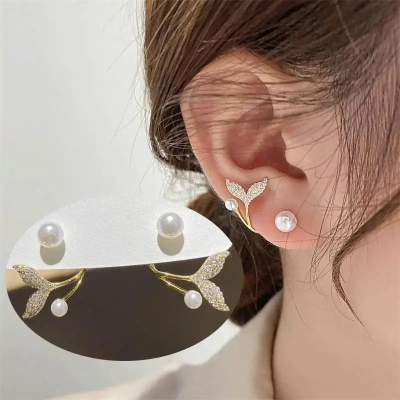 925 Silver Needle Korean Fashion Bow Crystal Drop Earrings For Women Jewelry 2025 Trending New Luxury Zircon Butterfly Earrings