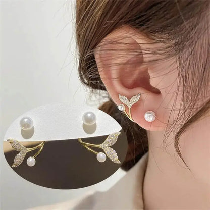 925 Silver Needle Korean Fashion Bow Crystal Drop Earrings For Women Jewelry 2025 Trending New Luxury Zircon Butterfly Earrings