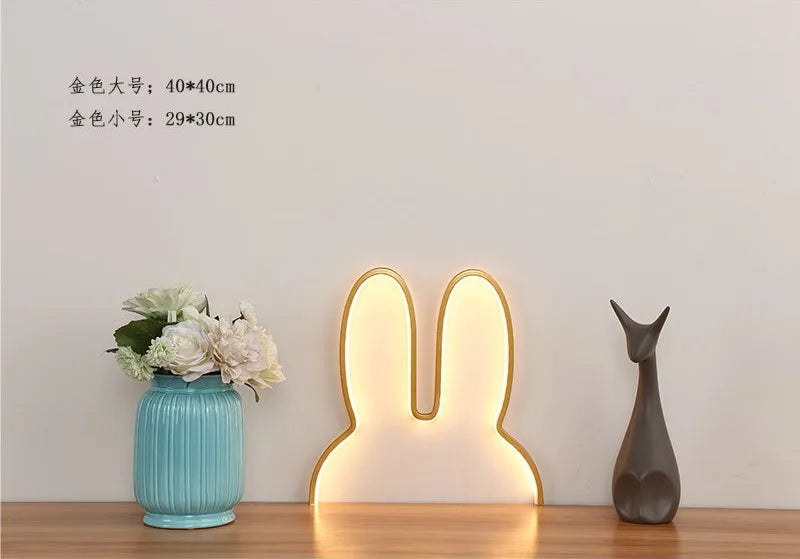 Rabbit Night Lights USB Powered LED Lamp Cute Animal LED Night Lamp Kids Baby Beside Table Lamp Bedroom Nightlight Holiday Gifts