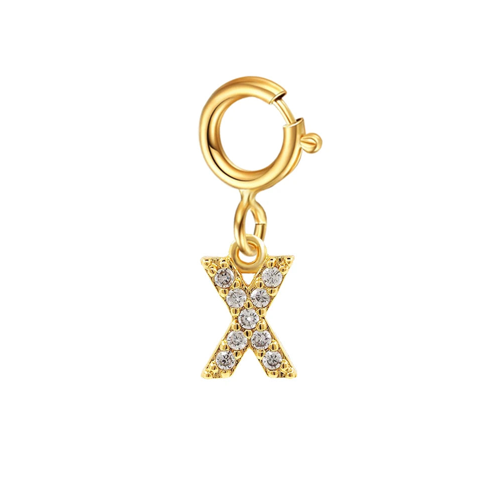 Personalized bracelet diy name initial letter pendant Gold Color Bracelet Stainless Steel Twist Cuban Chain Bracelet for Women