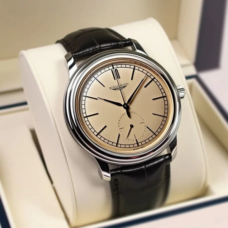 Men Fashion Retro Leather Watch Quartz Analog Business Wristwatch Birthday Gift