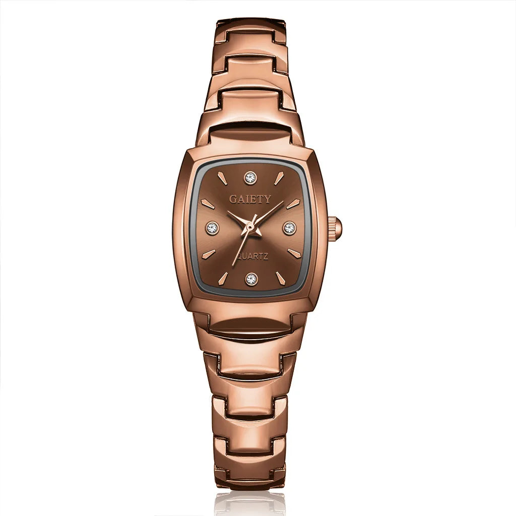 Elegant Women Quartz Watch Luxury Classic Stainless Steel Color Band Watches Ladies Wristwatch