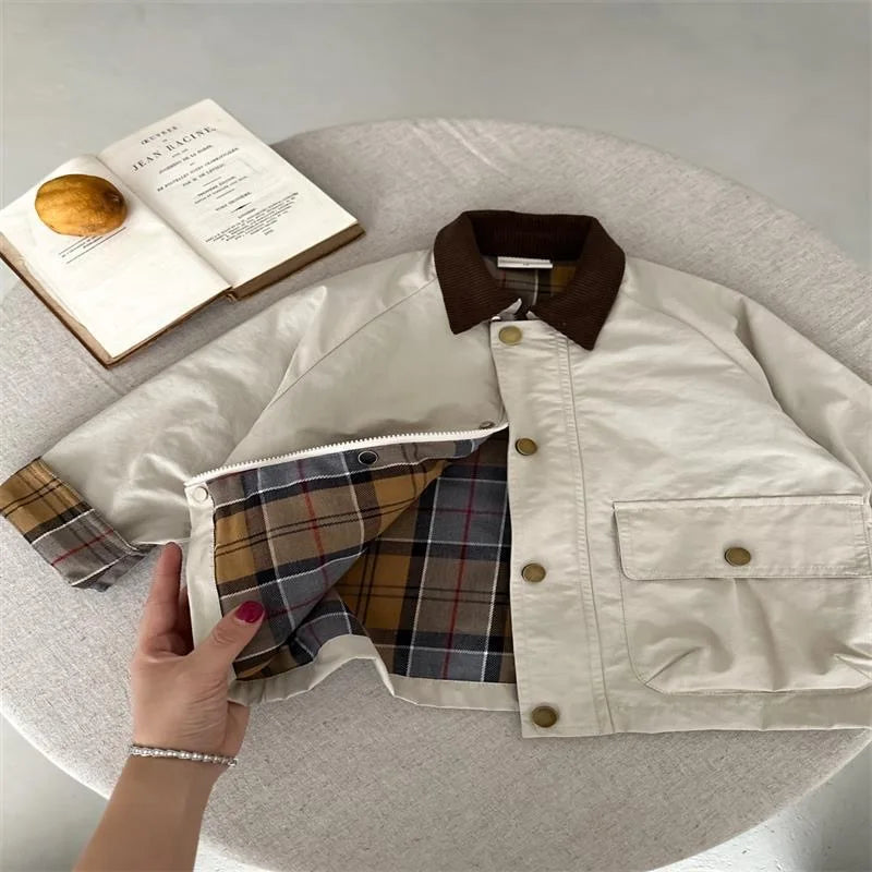 Fashion Baby Girl Boy Cargo Trench Jacket Infant Toddler Child Patchwork Coat Spring Autumn Child Dust Coat Baby Clothes 1-10Y