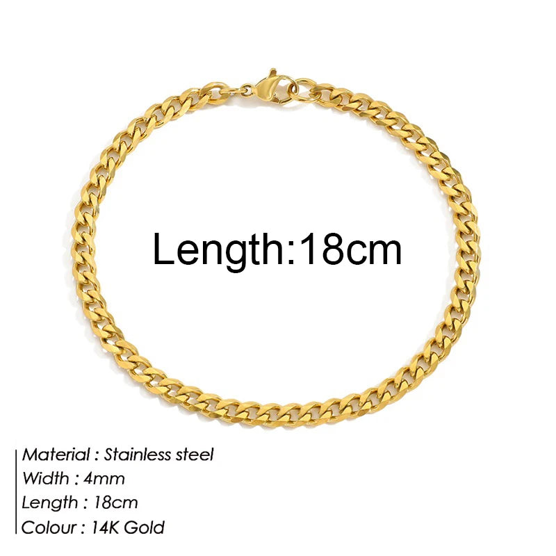 Personalized bracelet diy name initial letter pendant Gold Color Bracelet Stainless Steel Twist Cuban Chain Bracelet for Women
