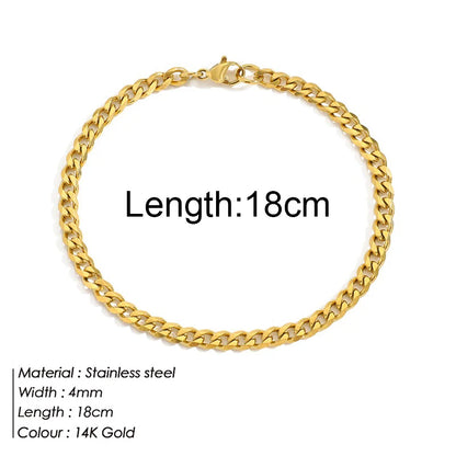 Personalized bracelet diy name initial letter pendant Gold Color Bracelet Stainless Steel Twist Cuban Chain Bracelet for Women