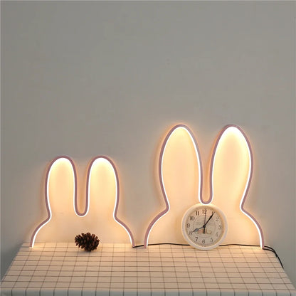 Rabbit Night Lights USB Powered LED Lamp Cute Animal LED Night Lamp Kids Baby Beside Table Lamp Bedroom Nightlight Holiday Gifts