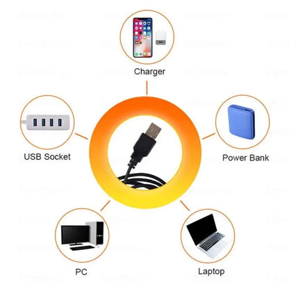 USB Sunset Sunset Ambiance Light Self Photography Light LED Rainbow Neon Night Light Projector Photography Wall Atmosphere Light
