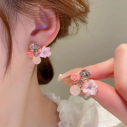 925 Silver Needle Korean Fashion Bow Crystal Drop Earrings For Women Jewelry 2025 Trending New Luxury Zircon Butterfly Earrings