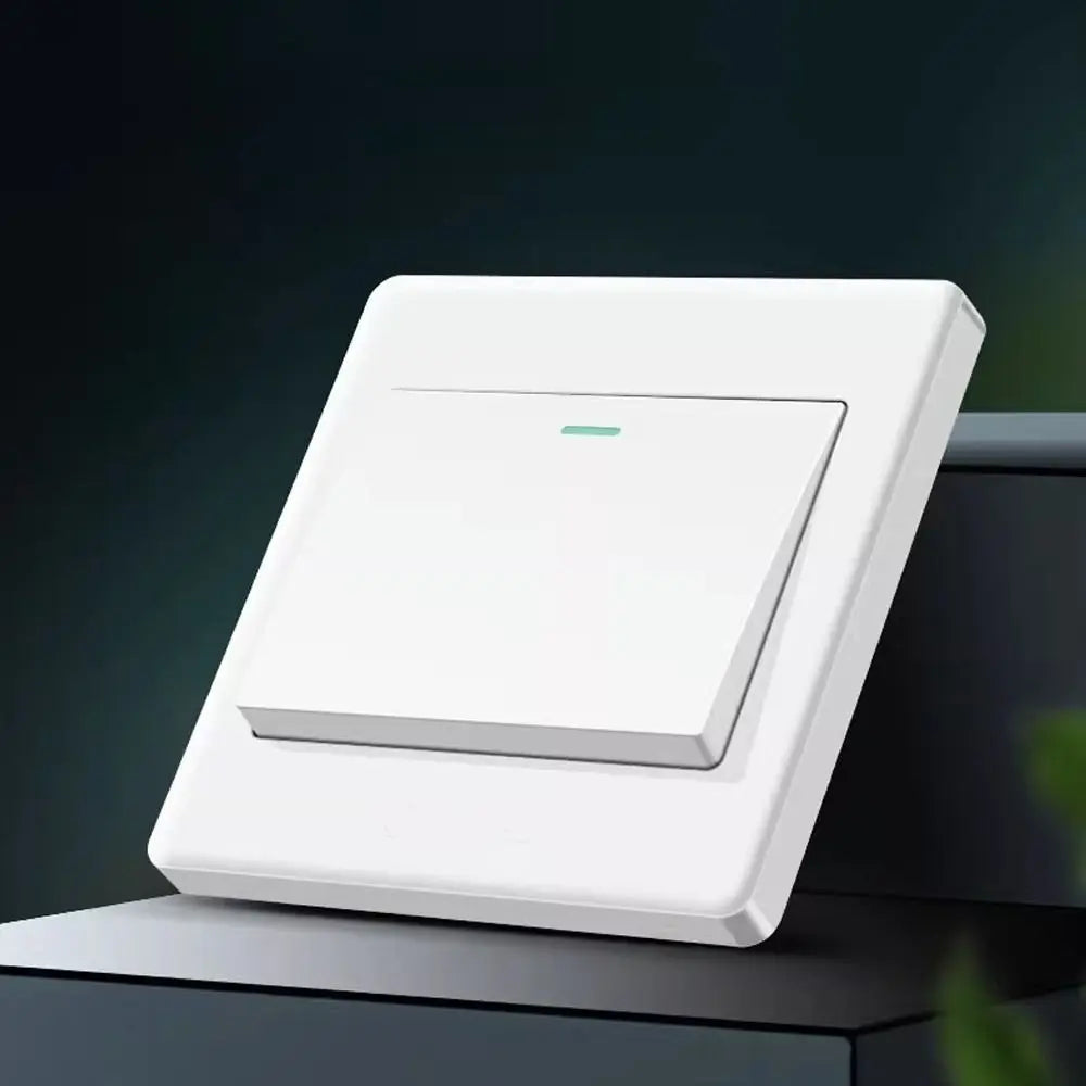 High Quality 1Way Button Wall Switches with Fluorescent Indicator Light Home Accessories 1/2/3/4 Gang Durable On/Off Push Button