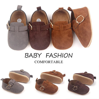 New Baby Shoes Retro Leather Boy Girl Shoes Multicolor Toddler Rubber Sole Anti-slip First Walkers Infant Newborn Moccasins